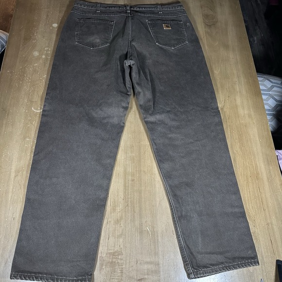 Vintage Carhartt Jean Pants Mens 42x32 Brown Denim Flannel Lined Work B162 DKB - Picture 8 of 12